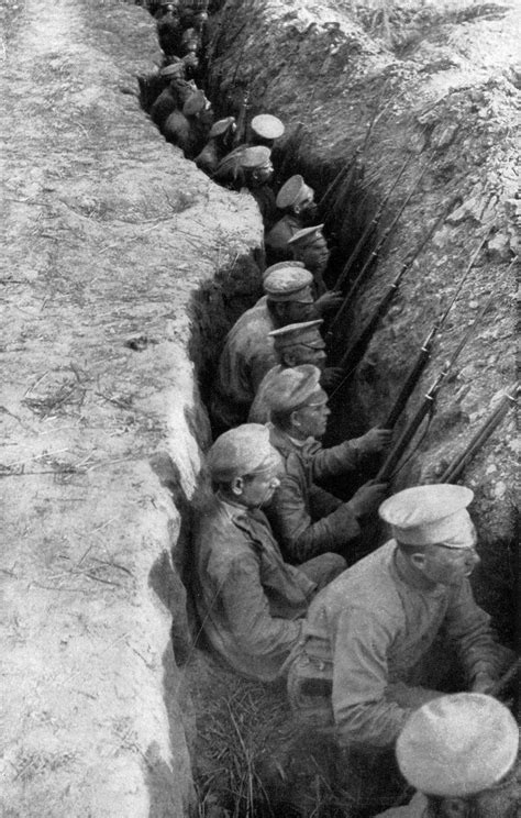 Russia Troops In A Trench Awaiting German Attack In World War I Image
