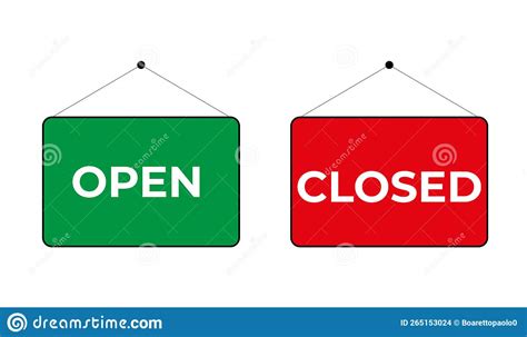 Open And Closed Sign Set Vector Illustration Stock Illustration