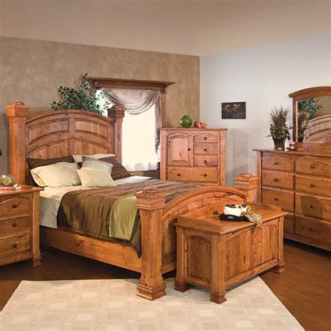 Durable rustic furniture is a great choice for a child's bedroom, and it can add character in a vacation home or guest bedroom. Amish Luxury Rustic Cherry Bedroom Set | Surrey Street Rustic