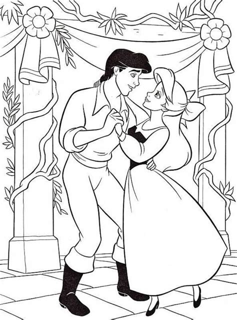 Prince eric and ariel mermaid wedding celebration. Disney Ariel And Eric Coloring Pages Coloring Pages
