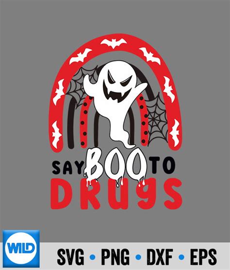 say boo to drugs svg say boo to drugs funny halloween red ribbon week awareness retro svg cut