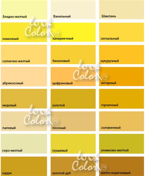 Оттенки желтого цвета | Цветовые схемы красок, Цветовые схемы, Схема ...