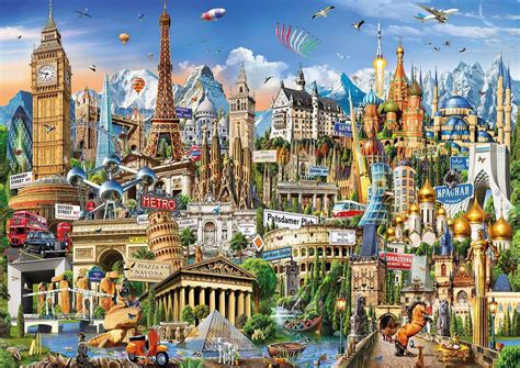 The world´s largest puzzle in one single image! JIGSAW PUZZLE - EUROPE LANDMARKS 2000 PIECE - EDUCA