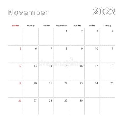Calendar For November 2023 Blue Circle Design English Language Week