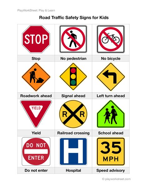 Road Traffic Safety Signs For Kids Free Printables For Kids