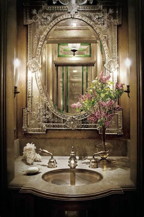 The Perfect Powder Room How Stunning Is This Art Deco Inspired Mirror