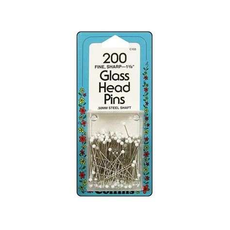 Collins Glass Head Pins 1 38 200pc