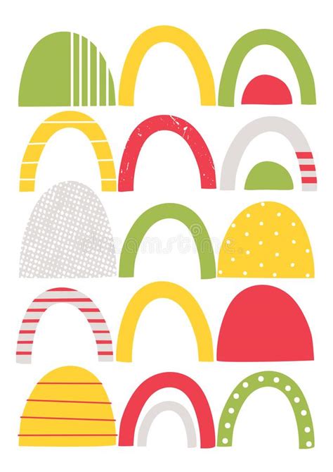 Cute Green Yellow And Red Abstract Greeting Card Stock Vector