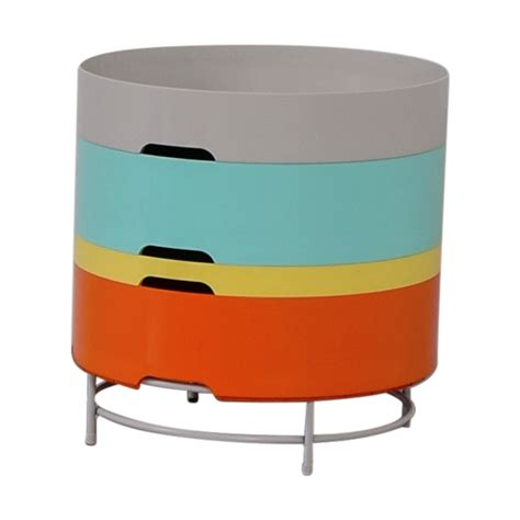 Whether you opt for an end table with a shelf for storage or a side table with a more straightforward design, it'll help keep everything you need for your next movie night or reading marathon close at hand. 85% OFF - IKEA IKEA PS 2014 Multi-Colored Round Side ...