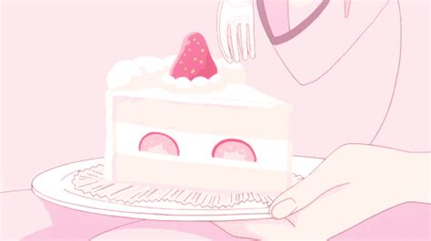 Cute Adorable Anime Food Kawaii Pink Dessert Cake Sweet Pastel ♥