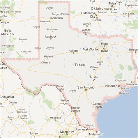 Texas Map With All Cities And Towns