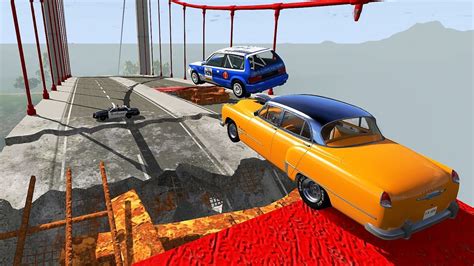 Crazy Vehicle Broken Bridge Jumps Crash Hard Map Beamng Drive