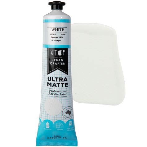 Urban Crafter Ultra Matte Acrylic Paint White Opaque S1 Astm1 75ml