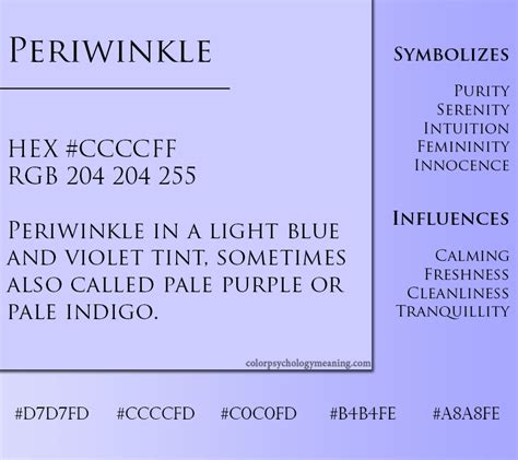 Color Periwinkle Meaning And Psychology