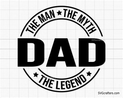 Dad The Man The Myth The Legend Svg Papa Svg Fathers Day Etsy Australia