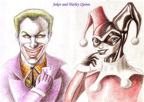 Joker And Harley Quinn Colour Pencil Drawing A Photo On Flickriver