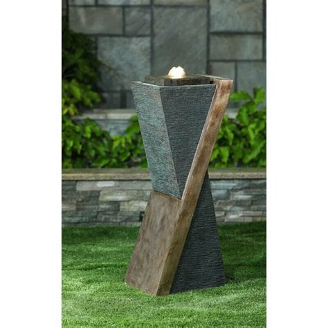 Jeco Outdoor Fountain With Led Light In Gray And Brown Ebay In 2022