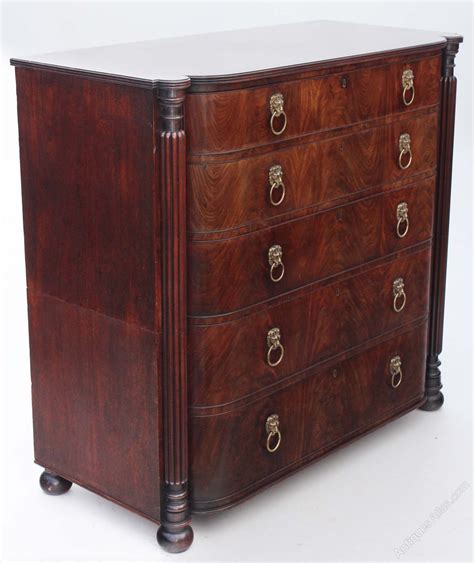 Large19c Regency Mahogany Bow Front Chest Of Drawers Antiques Atlas