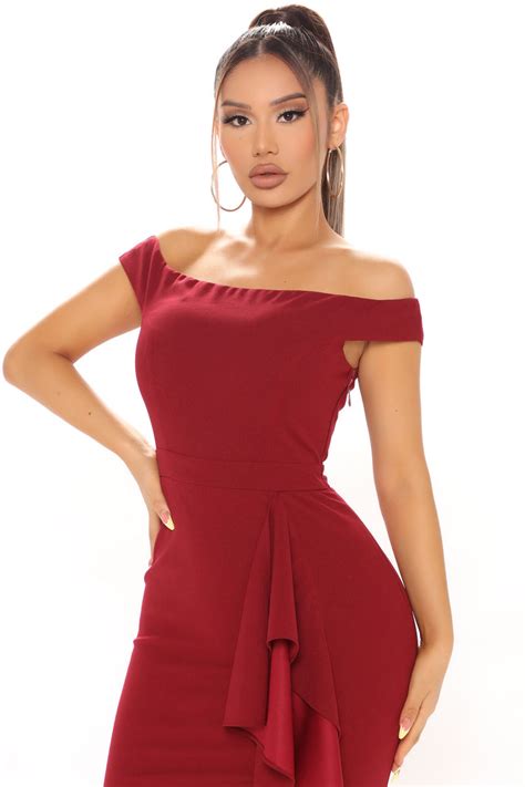 Cynthia Maxi Dress Burgundy Fashion Nova Dresses Fashion Nova