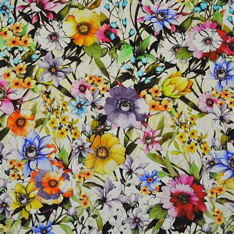 Floral Satin Silk Print Fabric