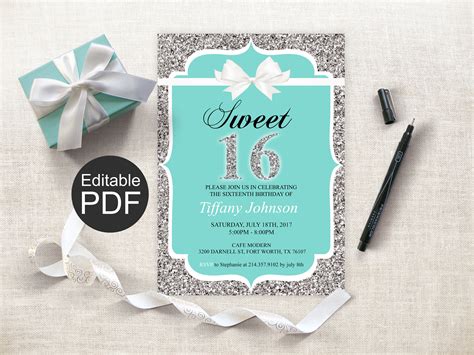 Sweet 16 Invitation Ideas Sweet 16 Invitation Birthday Printable 16th