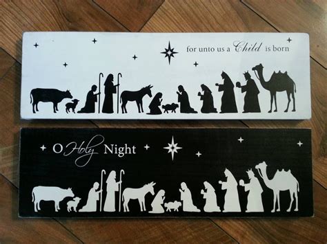 Nativity Scene Wood Sign