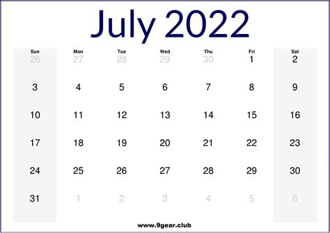 July 2022 Us Calendar Printable Printable Calendars