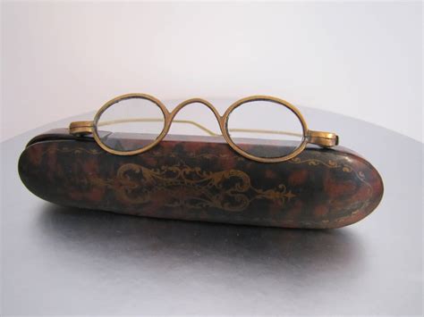 Antique Georgian Gold And Brass Spectacles With Original Papier Etsy Uk Antique Glasses Round