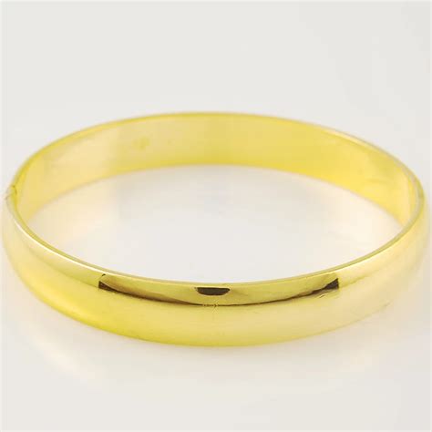 Smooth Bangle 10mm Wide Openable Bracelet Yellow Gold Filled Classic