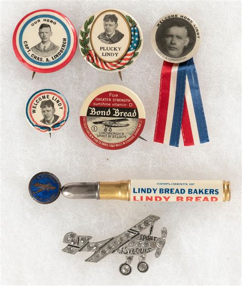 Hakes Lindbergh Five Buttons Enamel Pin Rare Bread Pencil And Rare