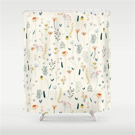 Buy Vintage Inspired Wildflower Print Shower Curtain By Inez Jestine