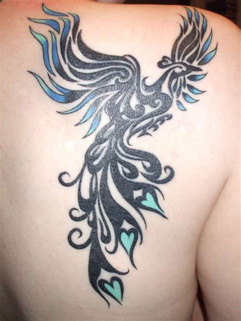 Tribal Phoenix Tattoo On Back Shoulder Phoenix