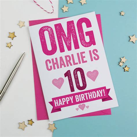 Omg Personalised 10th Birthday Card By A Is For Alphabet