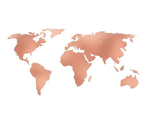 World Map Rose Gold Bronze Copper Metallic Tapestry By Naturemagick