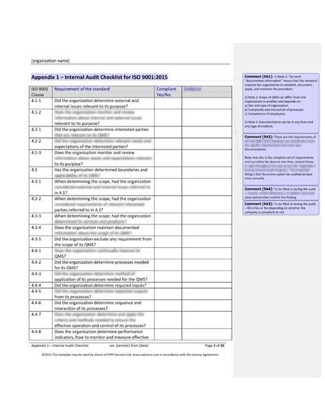 Supplier Audit Checklist Iso 9001 2015 Mcmeekinkieth