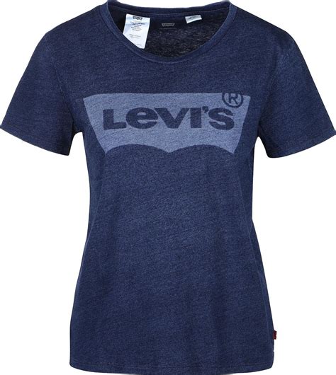 Levis Womens T Shirt Blue Mottled Blue Xx Small Uk Clothing