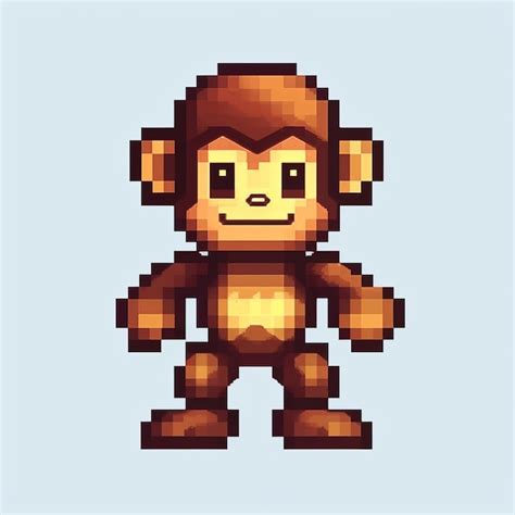 Premium Ai Image Cute Pixel Monkey Illustration In Minecraft Style
