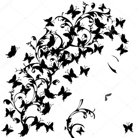 profil kobiety czarne motyle — zdjęcie stockowe © hibrida13 5933864