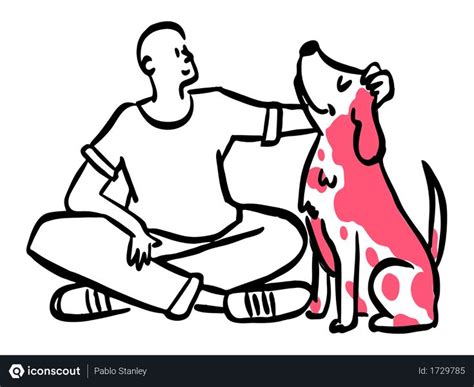 Best Free Human Dog Relaation Illustration Download In Png And Vector