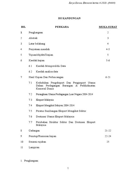 Jurnal ekonomi malaysia (jem) is a scopus indexed peer reviewed journal published by ukm press (penerbit ukm), universiti kebangsaan malaysia. Contoh Kerja Kursus Ekonomi Stpm Import Malaysia