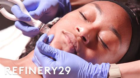 i got a diamond glow facial for the first time macro beauty refinery29 youtube