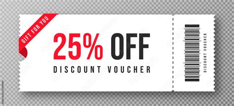 Discount Voucher Gift Coupon Template With Ruffle Edges White Coupon