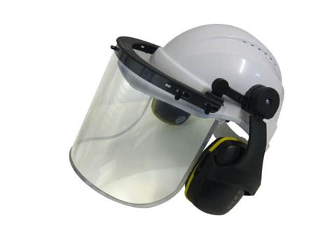 Hard Hat With Clear Visor Earmuff Assembly