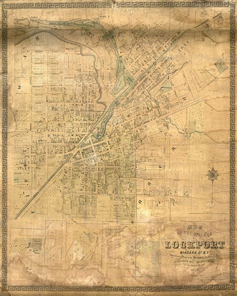 Map Of Lockport Niagara Co New York Ny 1882 Vintage Etsy