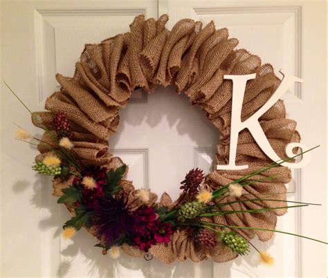 Burlap Initial Wreath | Burlap initial wreath, Wreaths, Initial wreath