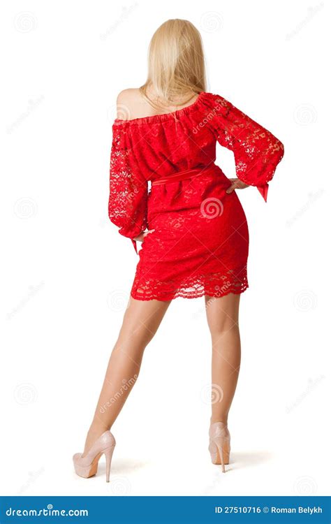 Young Beautiful Woman In Red Dress Stock Photo Image Of Beauty