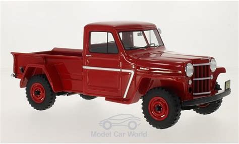 diecast model cars jeep willys 1 18 bos models pick up red 1954 uk