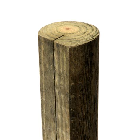 Shop Linerider Round Treated Wood Fence Post Common 3375 Ft Actual