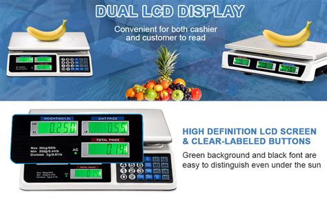 66 Lbs Electronic Price Computing Scale With Lcd Screen Display Costway