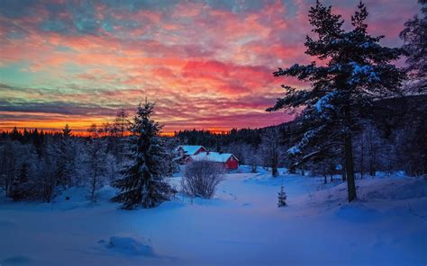 Snow Sunset Winter Wallpapers Top Free Snow Sunset Winter Backgrounds